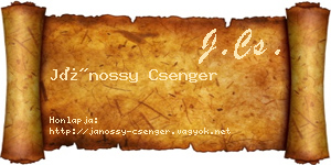 Jánossy Csenger névjegykártya